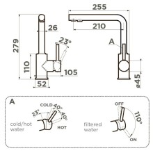 Смеситель для кухни с подключением к фильтру Omoikiri Nakagawa 2 Plus-BE ваниль 4994418