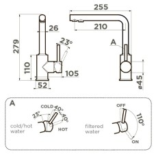 Смеситель для кухни с подключением к фильтру Omoikiri Nakagawa 2 Plus-BE ваниль 4994418