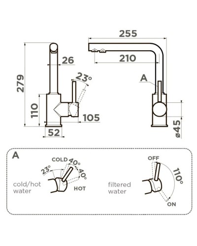 Смеситель для кухни с подключением к фильтру Omoikiri Nakagawa 2 Plus-BE ваниль 4994418