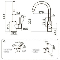 Смеситель для кухни с подключением к фильтру Omoikiri Shinagawa 2 Plus-LG светлое золото 4994483