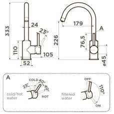 Смеситель для кухни с подключением к фильтру Omoikiri Shinagawa 2 Plus-LG светлое золото 4994483