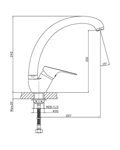 Смеситель для кухни Orange Dia M45-002cr Хром