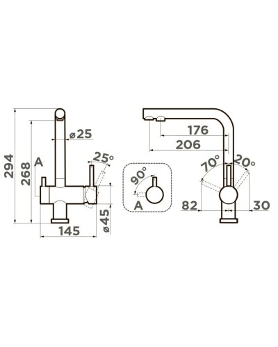 Смеситель для кухни с подключением к фильтру Omoikiri Nagano-P-BE ваниль 4974044