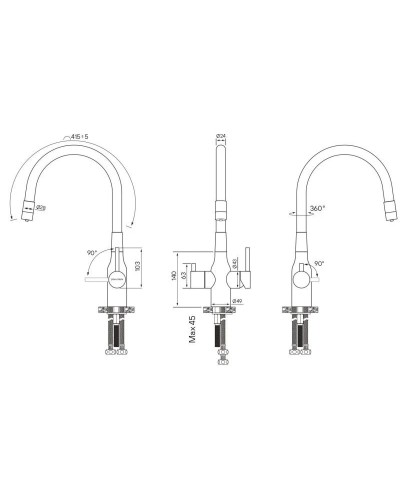 Смеситель для кухни с подключением к фильтру Paulmark Salix Sa213419-401