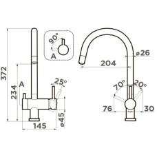 Смеситель для кухни с подключением к фильтру Omoikiri Yamada-P-BL черный 4974226