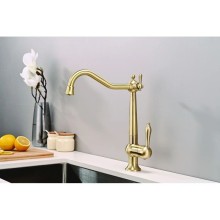 Смеситель для кухни с подключением к фильтру Paulmark Retro Re213226-BR