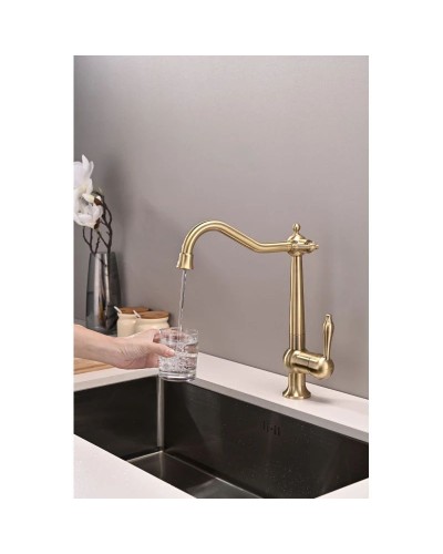 Смеситель для кухни с подключением к фильтру Paulmark Retro Re213226-BR