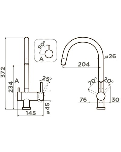 Смеситель для кухни с подключением к фильтру Omoikiri Yamada-P-SA бежевый 4974286