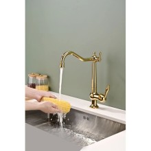 Смеситель для кухни с подключением к фильтру Paulmark Retro Re213226-G