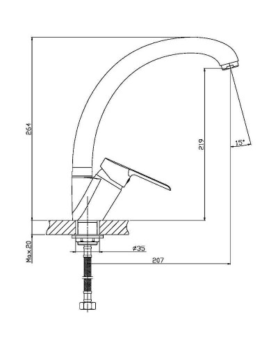 Смеситель для кухни Orange Prim M42-002cr Хром