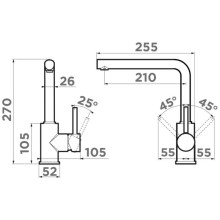 Смеситель для кухни Omoikiri Nakagawa-P-SA бежевый 4974309