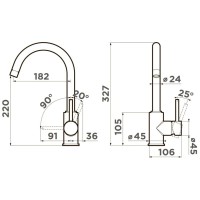Смеситель для кухни Omoikiri Shinagawa-P-BL черный 4974106