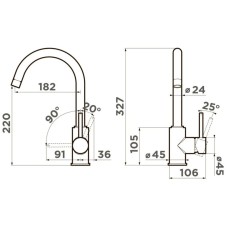 Смеситель для кухни Omoikiri Shinagawa-P-DC темный шоколад 4974105