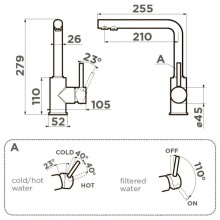 Смеситель для кухни с подключением к фильтру Omoikiri Nakagawa 2 Plus-CA карамель 4994422