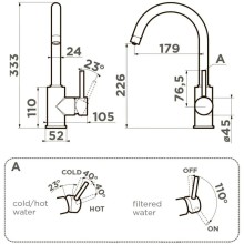 Смеситель для кухни с подключением к фильтру Omoikiri Shinagawa 2 Plus-CA карамель 4994411