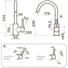 Смеситель для кухни с подключением к фильтру Omoikiri Shinagawa 2 Plus-CA карамель 4994411