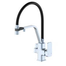 Смеситель для кухни с гибким изливом и подключением фильтра WONZON & WOGHAND, Хром (WW-88458013-CR)