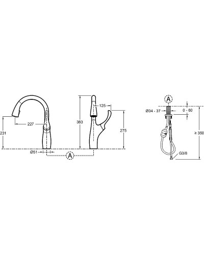 Смеситель для кухни Jacob Delafon Suzanne E72511-CP Хром