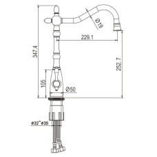 Смеситель для кухни с подключением к фильтру Rose R158