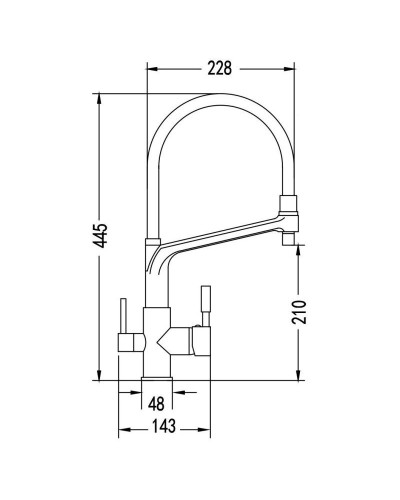 Смеситель для кухни с подключением к фильтру Rose R658Y