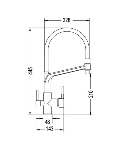 Смеситель для кухни с подключением к фильтру Rose R658L