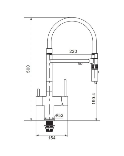 Смеситель для кухни с подключением к фильтру Rose R958