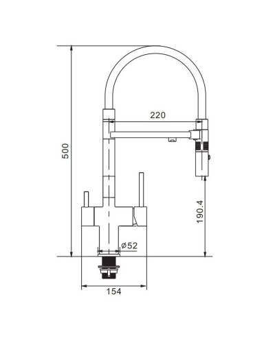 Смеситель для кухни с подключением к фильтру Rose R958T