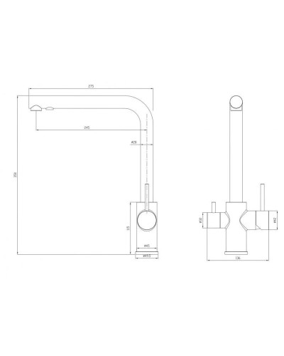 Смеситель для кухни с подключением к фильтру Milacio Ultra MCU.553.BG