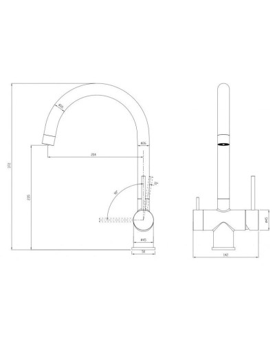 Смеситель для кухни с подключением к фильтру Milacio Ultra MCU.554.BG