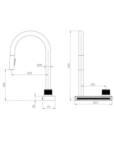 Смеситель для кухни Milacio Ultra MCU.556.GD