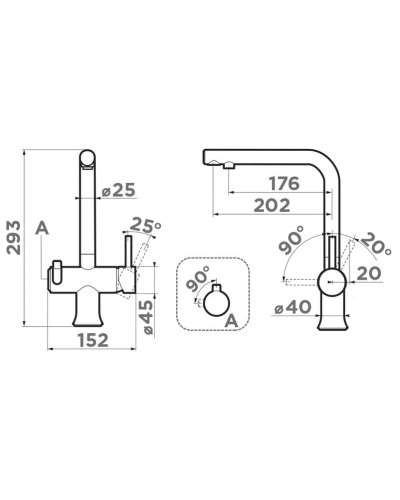 Смеситель для кухни с подключением к фильтру Omoikiri Hotaru-GB графит 4994491