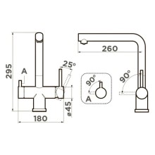 Смеситель для кухни с подключением к фильтру Omoikiri Takamatsu-LG светлое золото 4994477