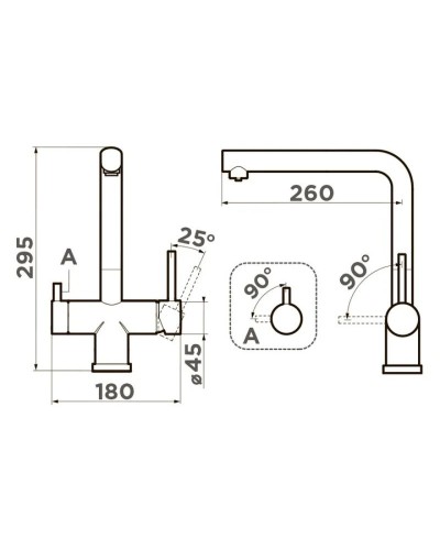 Смеситель для кухни с подключением к фильтру Omoikiri Takamatsu-LG светлое золото 4994477