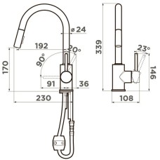 Смеситель для кухни Omoikiri Shinagawa-SB-BN нержавеющая сталь 4994459
