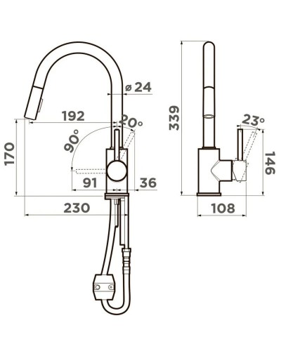 Смеситель для кухни Omoikiri Shinagawa-SB-BN нержавеющая сталь 4994459