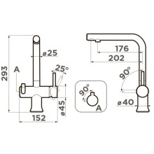 Смеситель для кухни с подключением к фильтру Omoikiri Hotaru-GB-IB графит/indigo blue 4994499