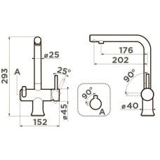 Смеситель для кухни с подключением к фильтру Omoikiri Hotaru-GB-IB графит/indigo blue 4994499