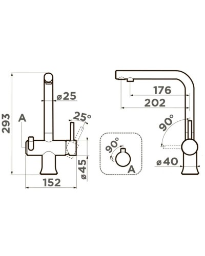 Смеситель для кухни с подключением к фильтру Omoikiri Hotaru-GB-IB графит/indigo blue 4994499