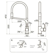 Смеситель для кухни с подключением к фильтру Omoikiri Sinto 2 Plus-C-WH 4994378