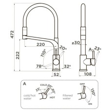 Смеситель для кухни с подключением к фильтру Omoikiri Sinto 2 Plus-C-WH 4994378