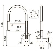 Смеситель для кухни с подключением к фильтру Omoikiri Kanto-AZ azur blue 4994425