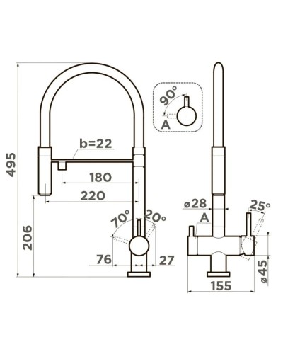 Смеситель для кухни с подключением к фильтру Omoikiri Kanto-AZ azur blue 4994425