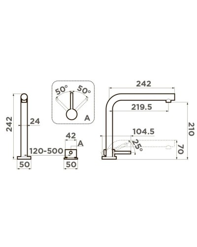 Смеситель для кухни Omoikiri Nara-GB графит 4994370