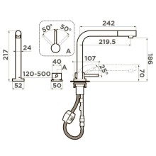 Смеситель для кухни Omoikiri Nara-S-BN нержавеющая сталь 4994329