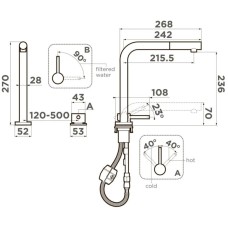 Смеситель для кухни с подключением к фильтру Omoikiri Nara 2 Plus-S-C 4994367