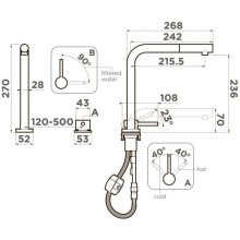 Смеситель для кухни с подключением к фильтру Omoikiri Nara 2 Plus-S-GB графит 4994373