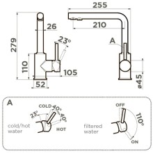 Смеситель для кухни с подключением к фильтру Omoikiri Nakagawa 2 Plus-SA бежевый 4994419