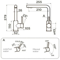 Смеситель для кухни с подключением к фильтру Omoikiri Nakagawa 2 Plus-SA бежевый 4994419
