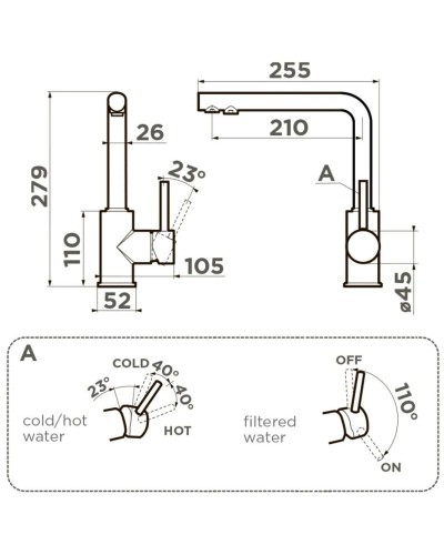 Смеситель для кухни с подключением к фильтру Omoikiri Nakagawa 2 Plus-SA бежевый 4994419