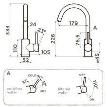 Смеситель для кухни с подключением к фильтру Omoikiri Shinagawa 2 Plus-SA бежевый 4994408